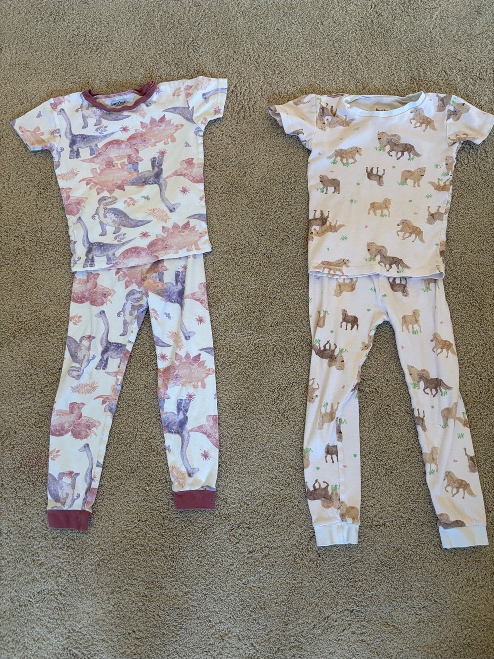 Burts Bees Two-Piece Dinosaur & Horse Pajama Set